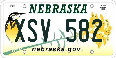 NE license plate XSV582