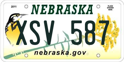 NE license plate XSV587