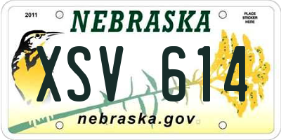 NE license plate XSV614