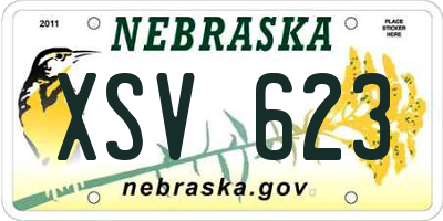 NE license plate XSV623