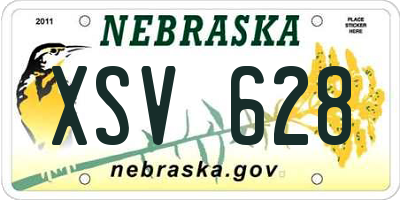 NE license plate XSV628