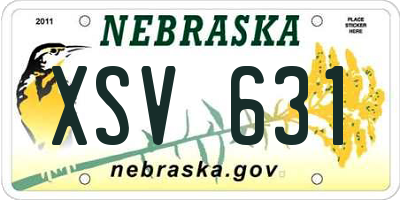 NE license plate XSV631