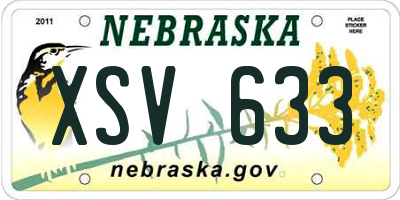 NE license plate XSV633