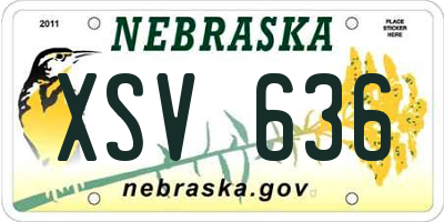 NE license plate XSV636