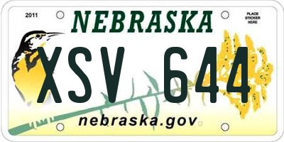 NE license plate XSV644