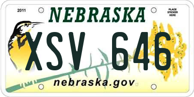 NE license plate XSV646