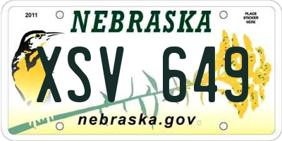 NE license plate XSV649
