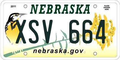 NE license plate XSV664