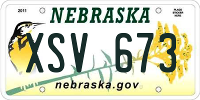 NE license plate XSV673