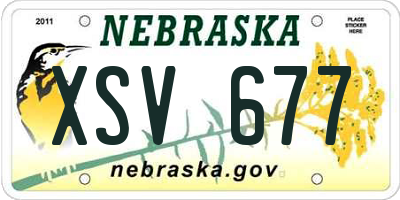 NE license plate XSV677