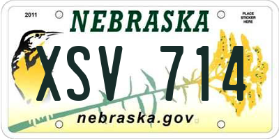 NE license plate XSV714