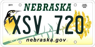 NE license plate XSV720