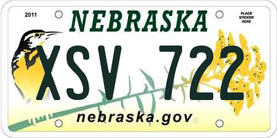 NE license plate XSV722