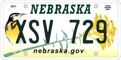 NE license plate XSV729