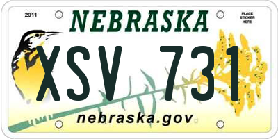 NE license plate XSV731