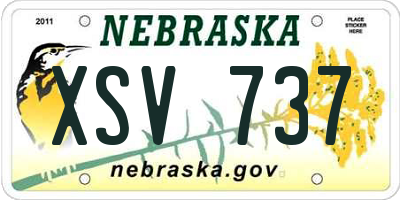 NE license plate XSV737