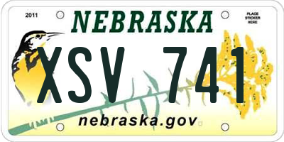 NE license plate XSV741