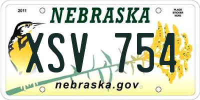 NE license plate XSV754