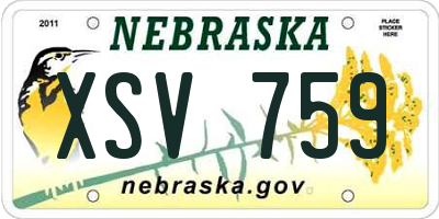 NE license plate XSV759