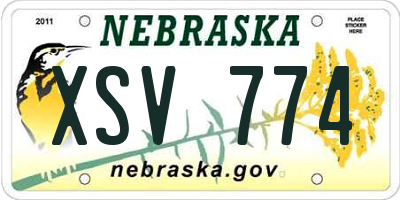 NE license plate XSV774