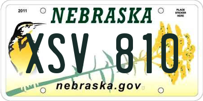 NE license plate XSV810