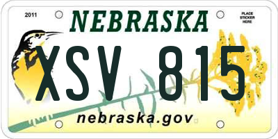 NE license plate XSV815