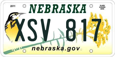 NE license plate XSV817