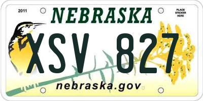 NE license plate XSV827
