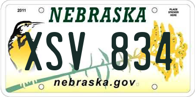 NE license plate XSV834