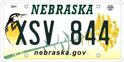 NE license plate XSV844
