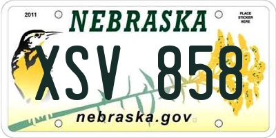 NE license plate XSV858