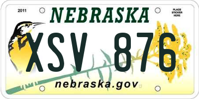 NE license plate XSV876
