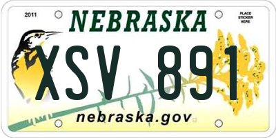 NE license plate XSV891
