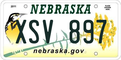 NE license plate XSV897