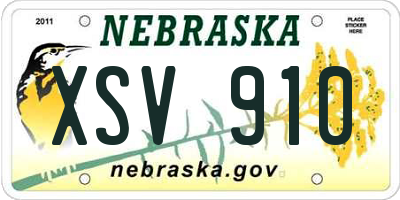 NE license plate XSV910
