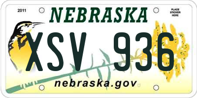 NE license plate XSV936