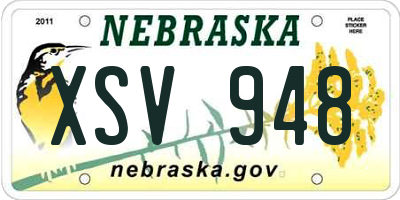 NE license plate XSV948