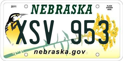 NE license plate XSV953