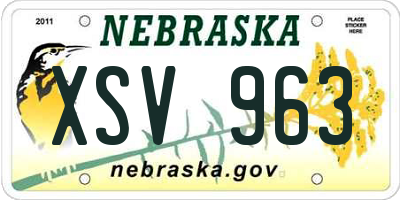 NE license plate XSV963