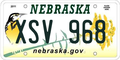 NE license plate XSV968
