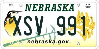 NE license plate XSV991