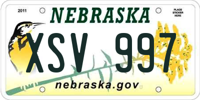 NE license plate XSV997