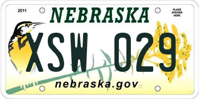 NE license plate XSW029