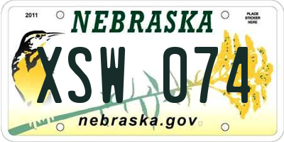 NE license plate XSW074