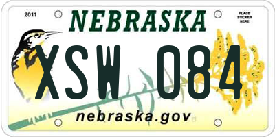 NE license plate XSW084