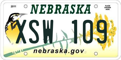 NE license plate XSW109