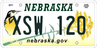 NE license plate XSW120