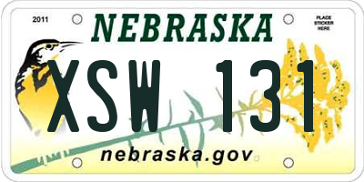 NE license plate XSW131