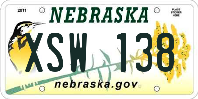 NE license plate XSW138