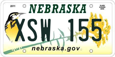 NE license plate XSW155